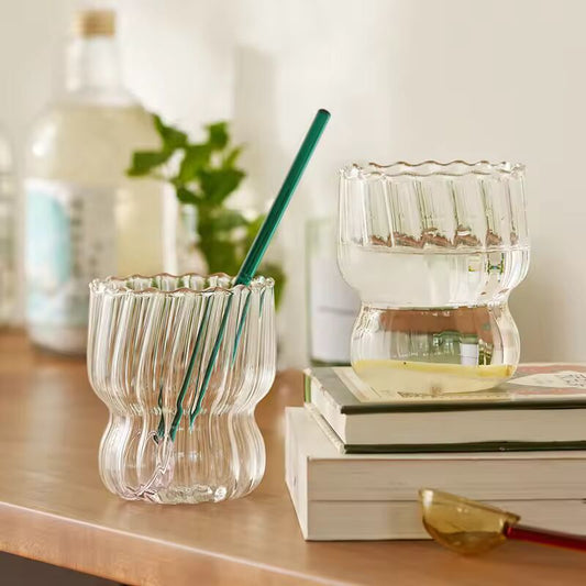 1/6pcs Japanese Glass Cup Milk Coffee Glass Mug Transparent Mug Beer Ins Water Drinking Cup Kitchen Accessory Water Glass Cups